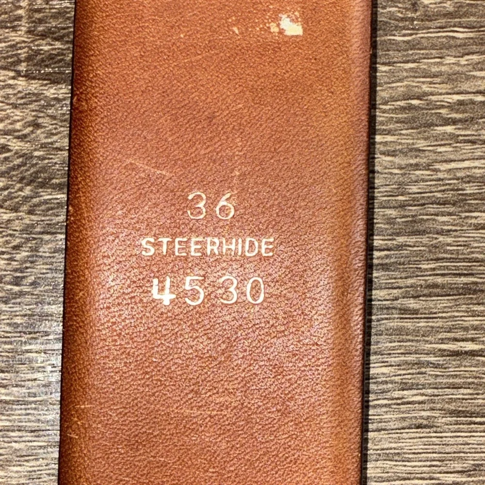 Vintage Steerhide belt 36 with Gold Accents